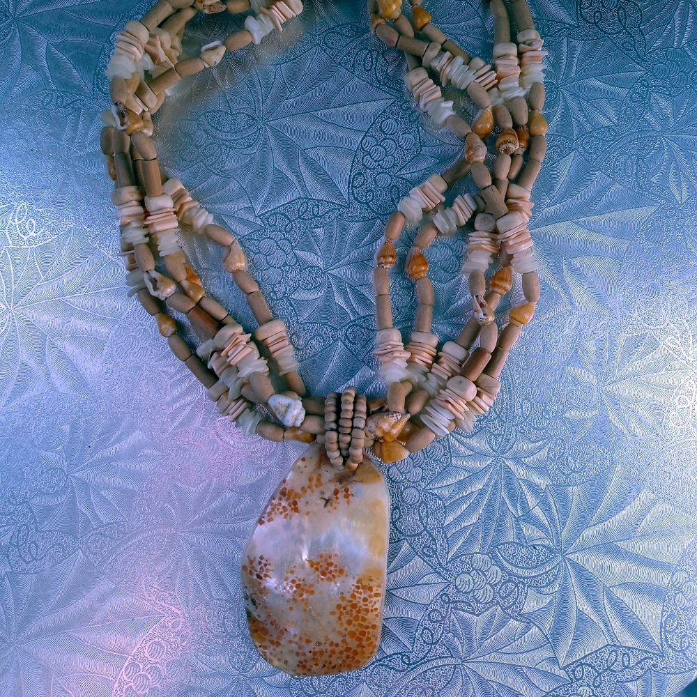 5 cords pendant necklace